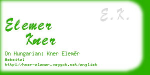 elemer kner business card