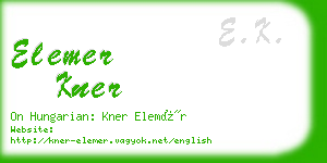 elemer kner business card